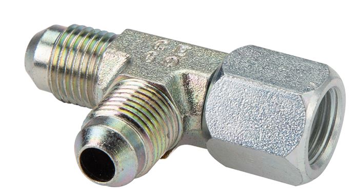 Raccord en T, UN 1-5/8"-12 (JIC), acier galvanisé