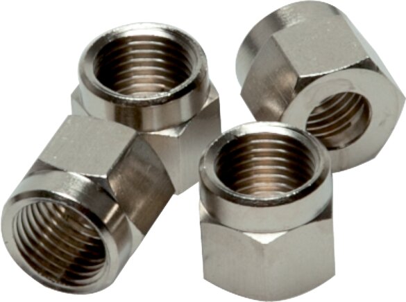 Union nut for cutting ring fitting 4 LL (M8x1), nickel-plated brass