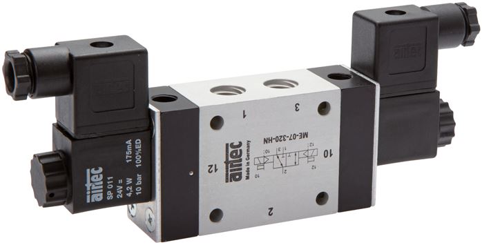 3/2-way magnetic pulse valve with external air connection, G 1/8"