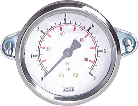 Built-in pressure gauge, 3-sided front ring, 50mm, -1 to 0 bar