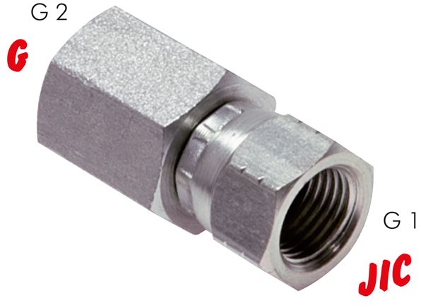 Gerade Aufschraubverschraubung JIC UNF 1/2"-20 - G 1/4"