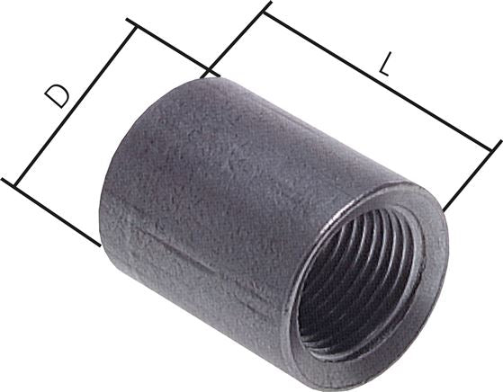 Welding sleeve Rp 1"-43mm, ST 37-2 (DIN2986-full)