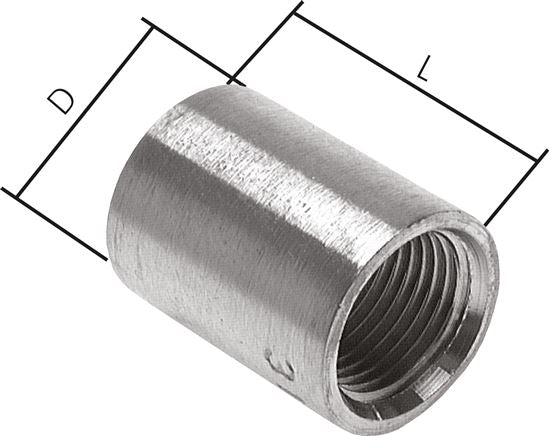 Welding sleeve Rp 1/2"-34mm, 1.4571 (DIN2986-full)