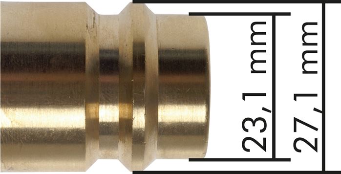 Coupling plug (NW19) G 1-1/4" (IG), nickel-plated brass