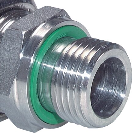 Straight cutting ring fitting. G 1/4"-10 S (M18x1.5), without nut &amp; cutting ring, 1.4571