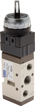 5/2-way valve G 1/4", black rotary switch