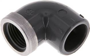 90° adhesive thread angle, PVC-U, 20mmxRp 1/2" IT