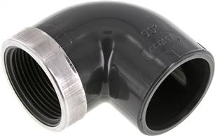 90° adhesive thread angle, PVC-U, 40mmxRp 1-1/4" IT