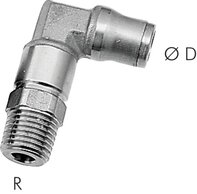 Elbow plug connection R 1/4"-4mm, stainless steel series