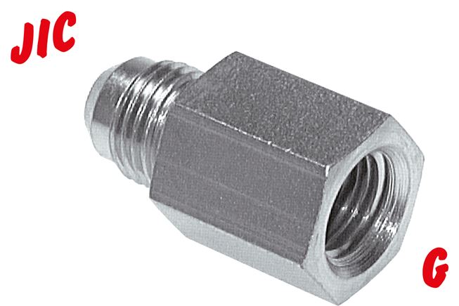 Reduziernippel UNF 3/4"-16(JIC-AG)-G 1/2"(IG), Stahl verzinkt