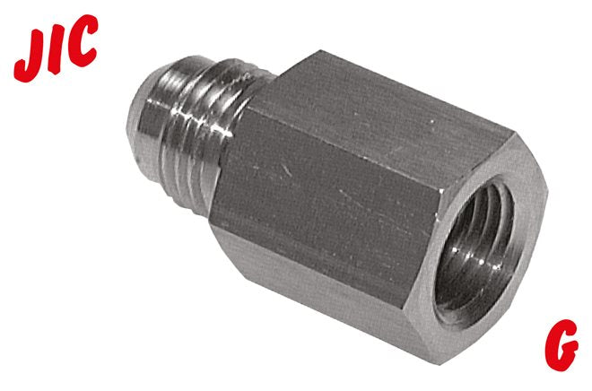 Mamelon de réduction UN 1-1/16"-12(JIC-AG)-G 3/4"(IG), 1.4571