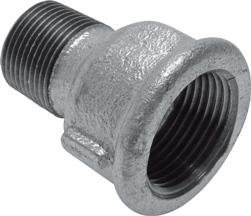 Reducing nipple R 1-1/4"(AG)-Rp 1-1/2"(IG), malleable cast iron, galvanized