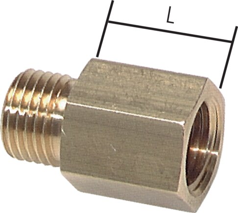 Thread extension G 1/8"-15mm, brass