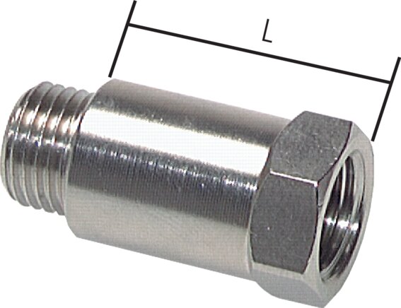 Thread extension G 1/8"-36mm, nickel-plated brass