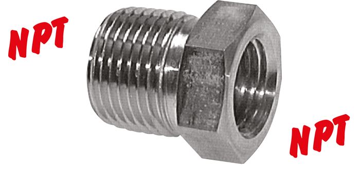 Reducing nipple NPT 1/2"(AG)-NPT 1/4"(IT), 1.4571