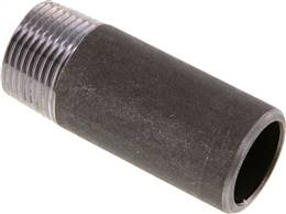 Welding nipple R 1"-80mm-33.7mm, ST 37, black steel