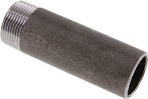 Welding nipple R 1-1/4"-120mm-42.4mm, ST 37, black steel