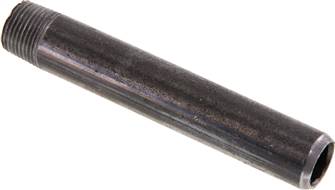 Welding nipple R 3/8"-100mm-17.2mm, ST 37, black steel