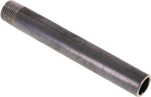 Welding nipple R 3/8"-120mm-17.2mm, ST 37, black steel