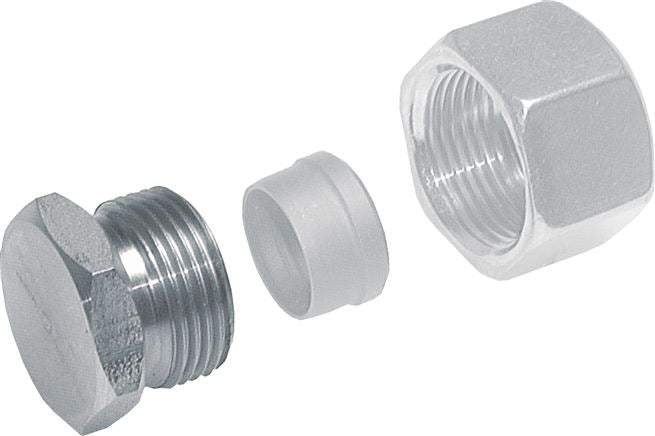 Screw connection for pipes 18 L (M26x1.5), galvanized steel