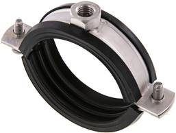 Pipe clamp, 64 - 67mm, 1.4404, with insert