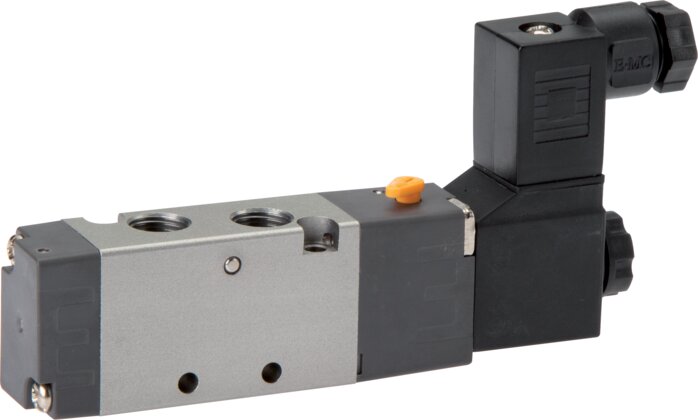 5/2-way solenoid valve, G 1/8", spring return, 12 V DC