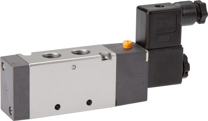 5/2-way solenoid valve, G 1/4", spring return, 12 V DC