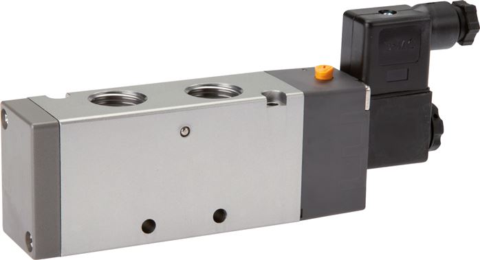 5/2-way solenoid valve, G 1/2", spring return, 12 V DC