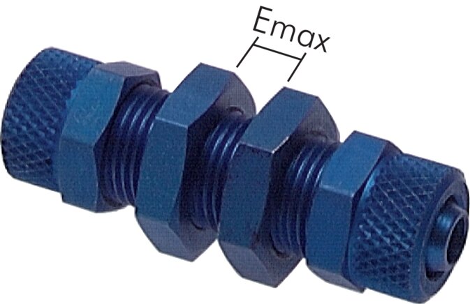 Bulkhead screw connection 11.6x9 - 11.6x9mm, aluminum