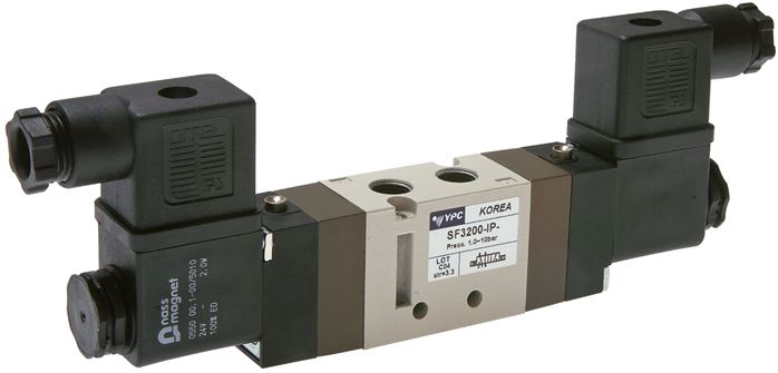 5/2-way solenoid valve, G 1/8", pulse valve, 12 V DC