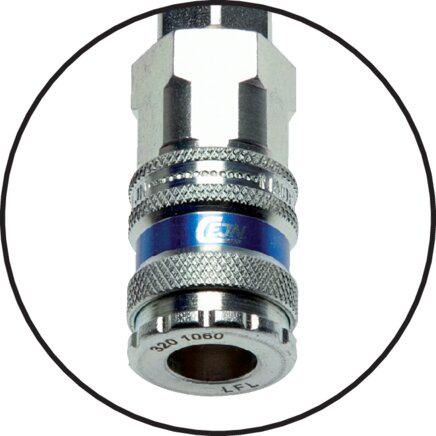 Tuyau spiralé Cejn PUR 12 x 8 mm avec raccord, 8,0 m.