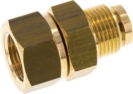 Hot water swivel joint, G 3/8"-G 3/8", brass, PN220