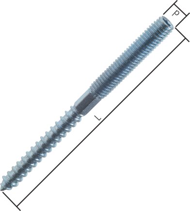 Hanger bolt M 10x100, galvanized steel (TORX)