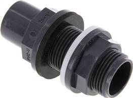 Adhesive bulkhead screw connection 20x25mm, G 3/4" AG