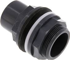 Adhesive bulkhead screw connection 40x50mm, G 1-3/4" AG