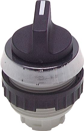 Betätigeraufsatz 30mm, Drehschalter, 60° rastend (schwarz)