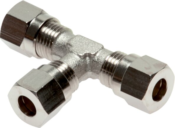 T-cutting ring screw connection 15 L (M22x1.5), nickel-plated brass