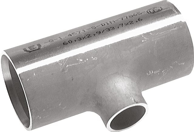 T-piece 219.1x2.9mm - 168.3x2.6mm, 1.4571, welded