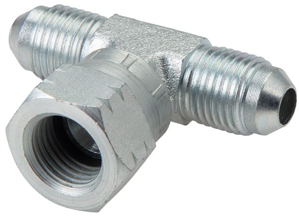 Raccord en T, UN 1-7/8"-12 (JIC), acier galvanisé