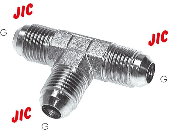 Pièce en T, UN 1-3/16"-12 AG (JIC), acier galvanisé