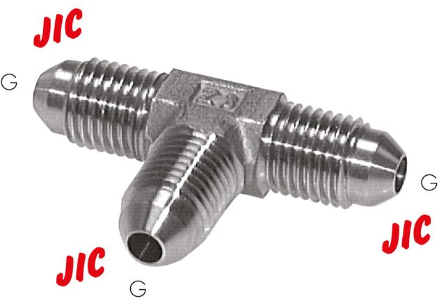 Pièce en T, UNF 1/2"-20 AG (JIC), V4A