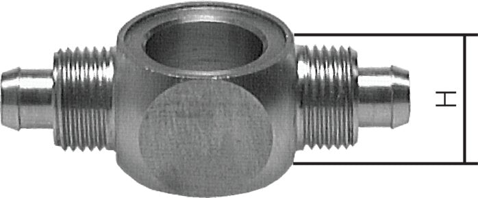 Screw connection, T-ring piece G 1/8"-6x4mm, 1.4571 without nuts