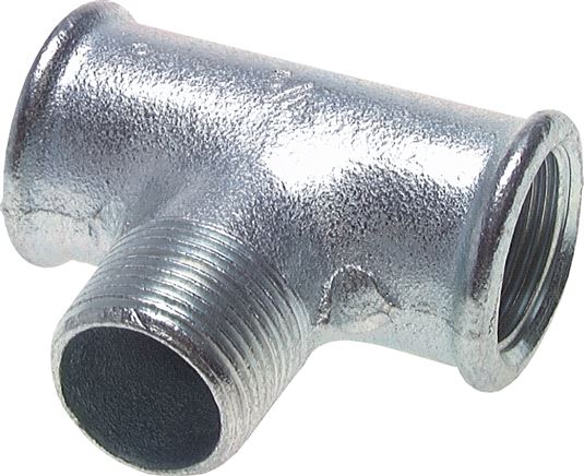 Pièce à visser en T Rp 3/4"(IG)-R 3/4"(AG), fonte malléable, galvanisée