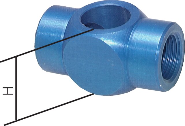 T-ring piece with internal thread G 1/4", aluminum