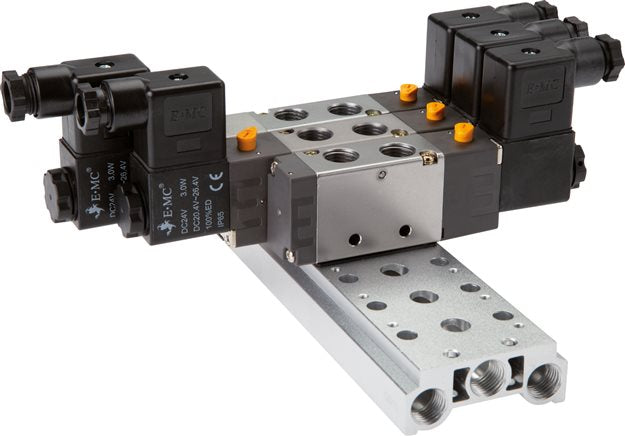 Mehrfachanschlussplatte (4-fach) für 5/2-Wege & 5/3-Wege Ventile