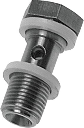 Screw connection, T-ring piece G 1/4"-8x6mm, 1.4571 without nuts