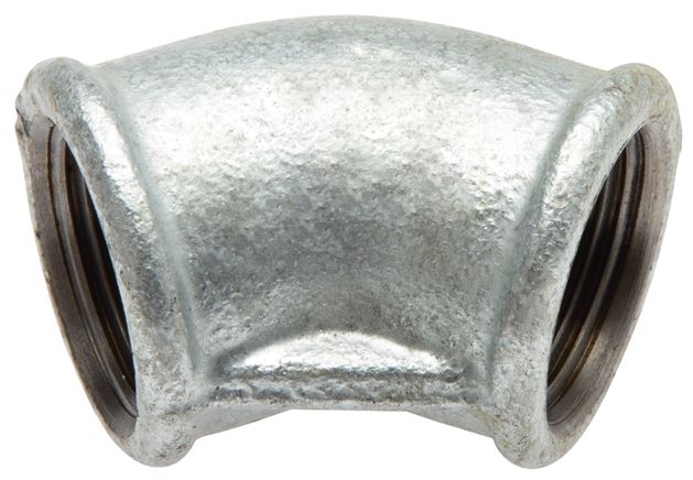 45° angle Rp 1/2" (IG), galvanized malleable cast iron