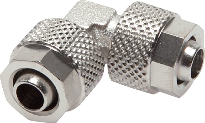 Angle screw connection 4x2mm, nickel-plated brass