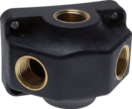 Wall socket (air switch) G 1/2"-2x G 1/2", feed-through distribution box