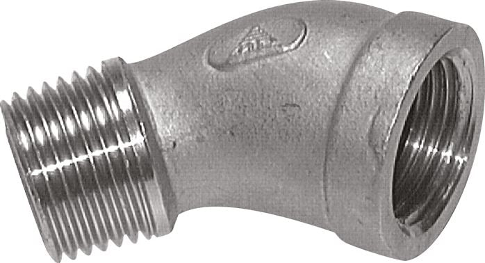 45° screw-in angle Rp 3/4"(IG)-R 3/4"(AG), 1.4408